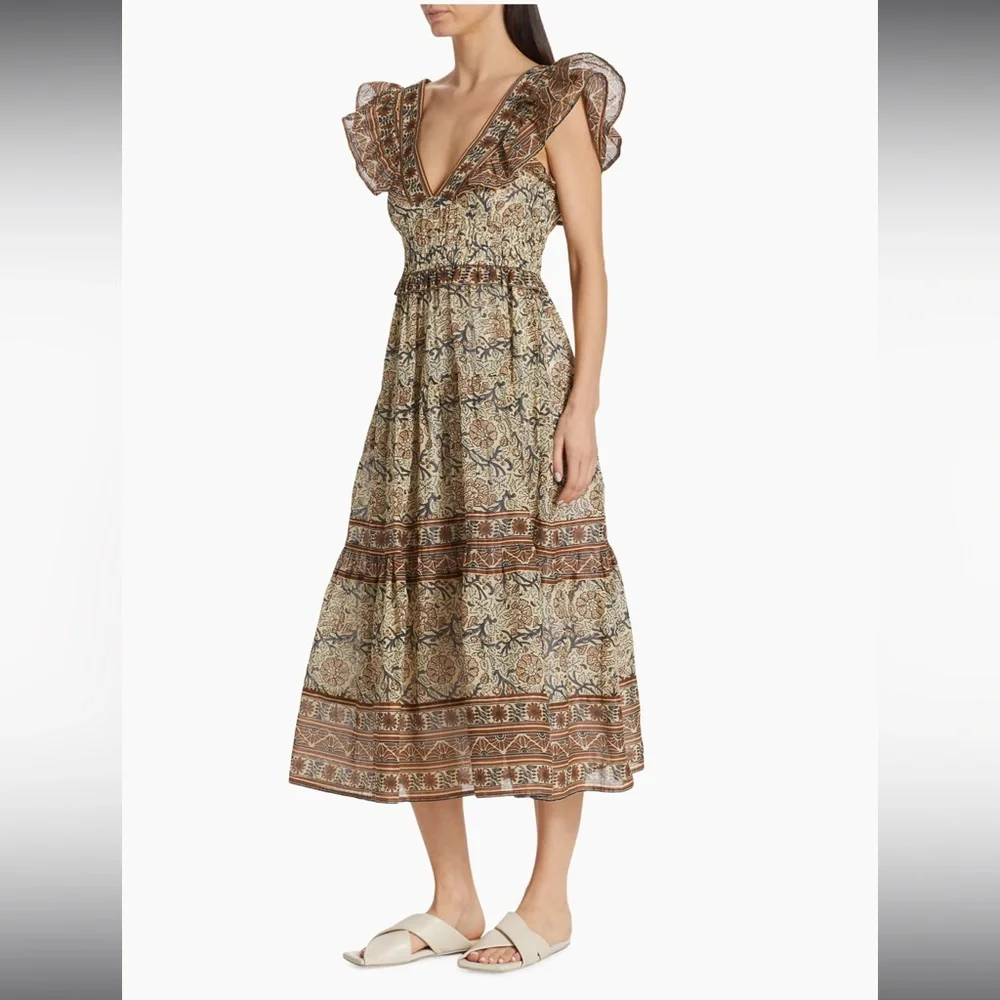 Sea NY Marlee Smocked Cotton Printed Dress with Pockets - Picture 9 of 10